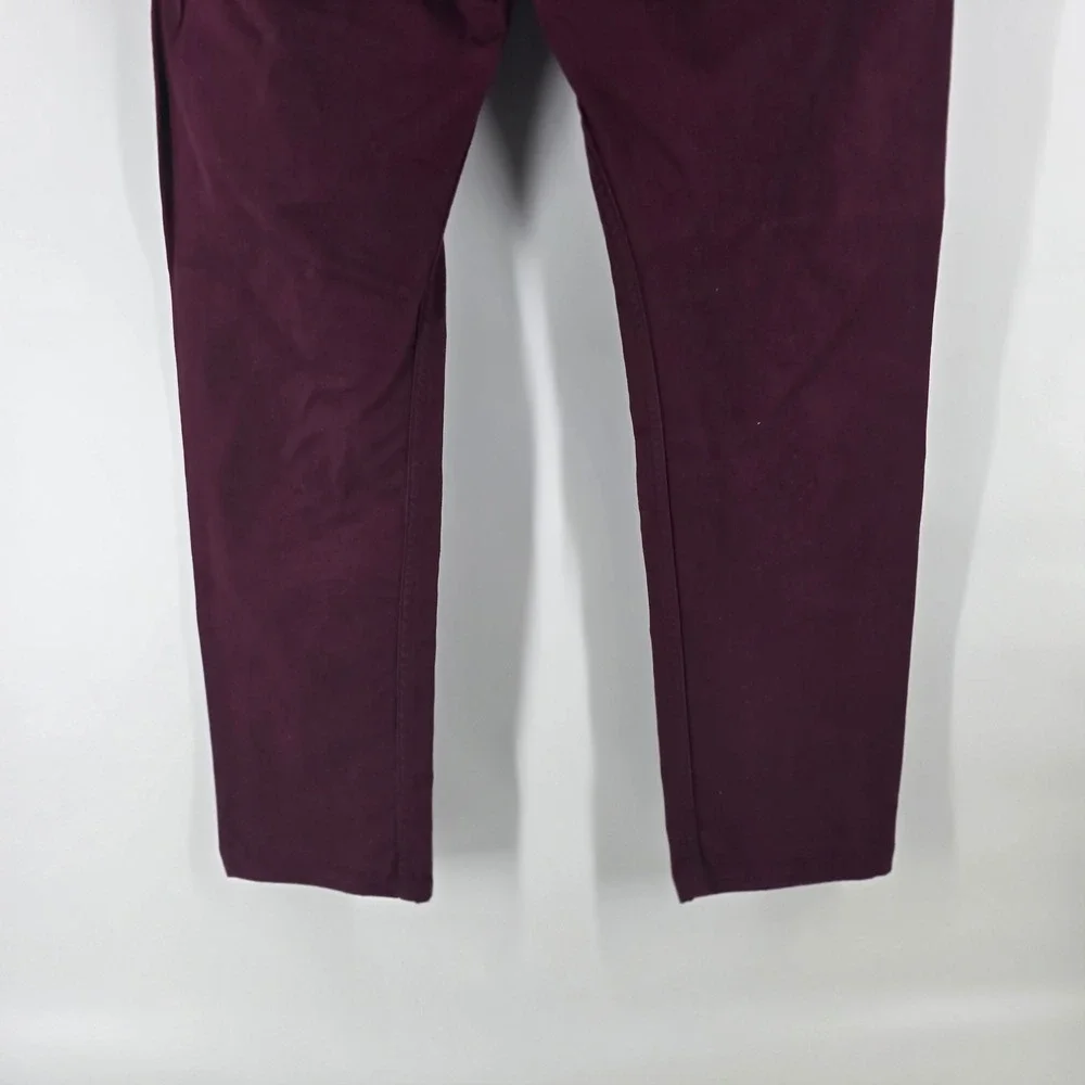 Levis Chino Pants Mens 32x27 Burgundy Straight Leg Cotton Twill Casual Trousers